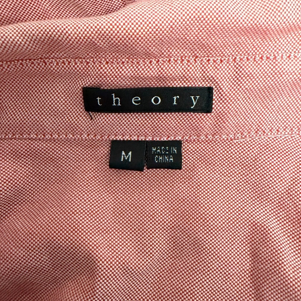 Theory Nikala Pink Oxford Cotton Button Down Shirt Womens Medium A0104505 - Picture 4 of 6